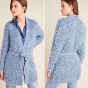 Sparkly Winter Fairy Anthropologie Light Blue Cardigan
